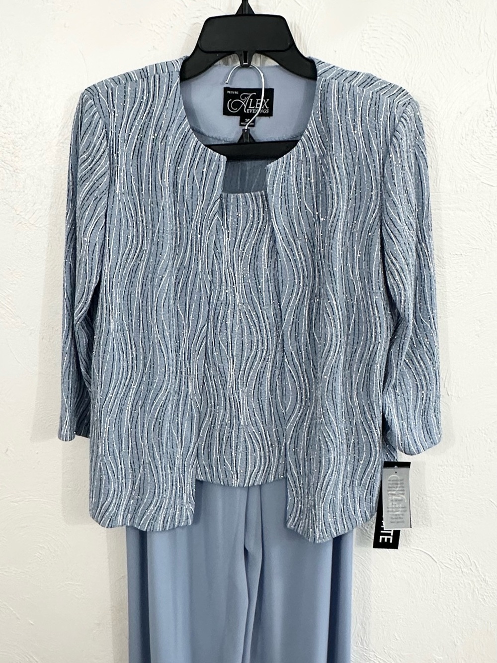 Alex Evenings Petite Light Blue Embellished 3 Piece Suit